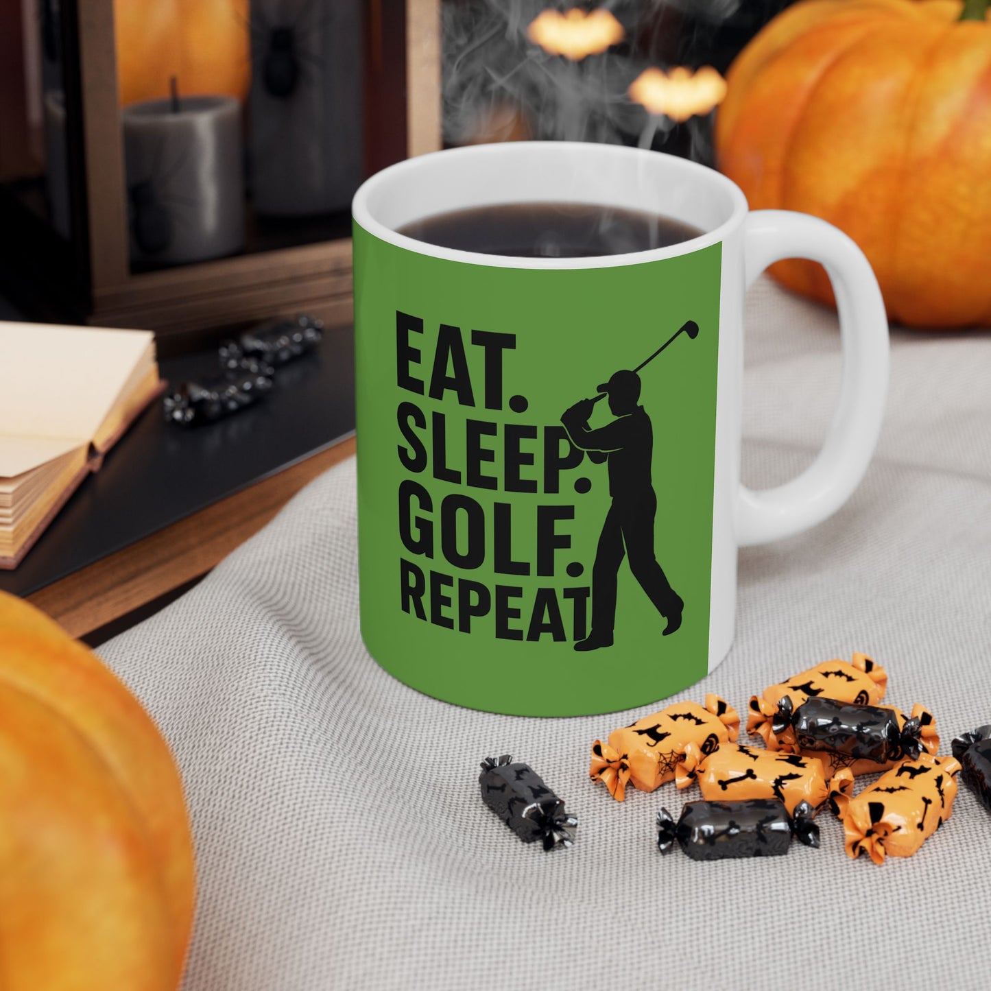 Golf-Inspired Ceramic Mug, Coffee Lover Gift, Green Mug for Golf Enthusiasts, Funny Golfer Humor, 11oz/15oz