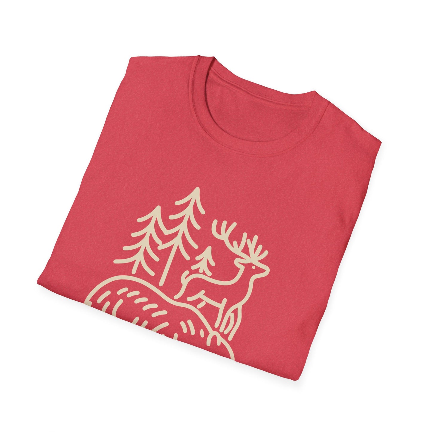 Deer, Bear, Nature, Hiking Wild Animal Graphic Tee for Outdoor Lovers