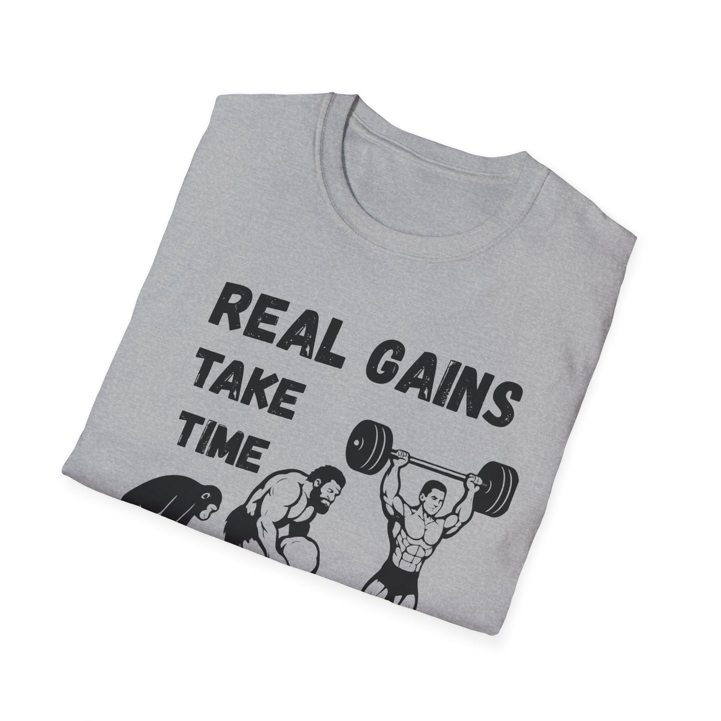 Grit Forge Athletics - "Real Gains Take Time" Motivational Tee