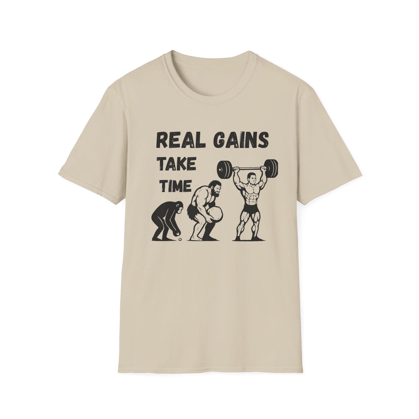 Grit Forge Athletics - "Real Gains Take Time" Motivational Tee