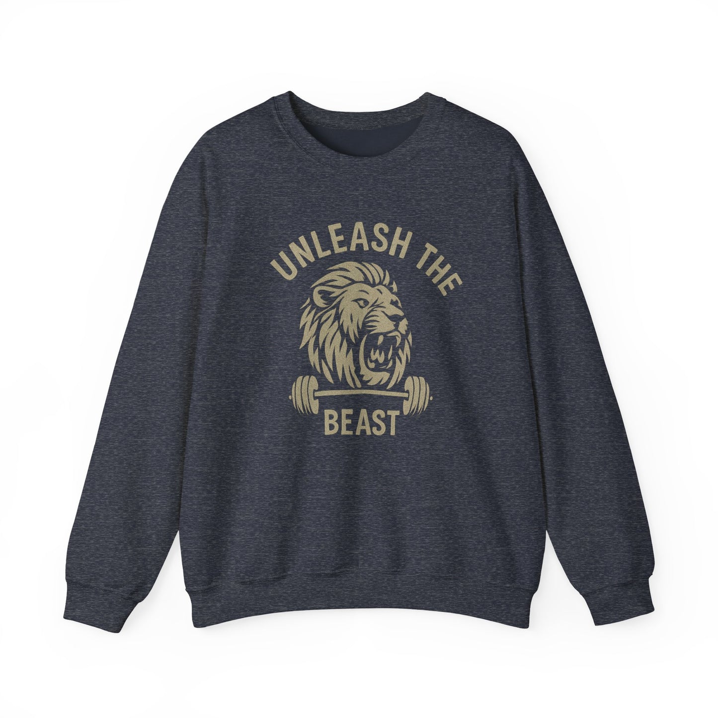 Grit Forge Athletics - Unleash the Beast Motivational Crewneck Sweatshirt