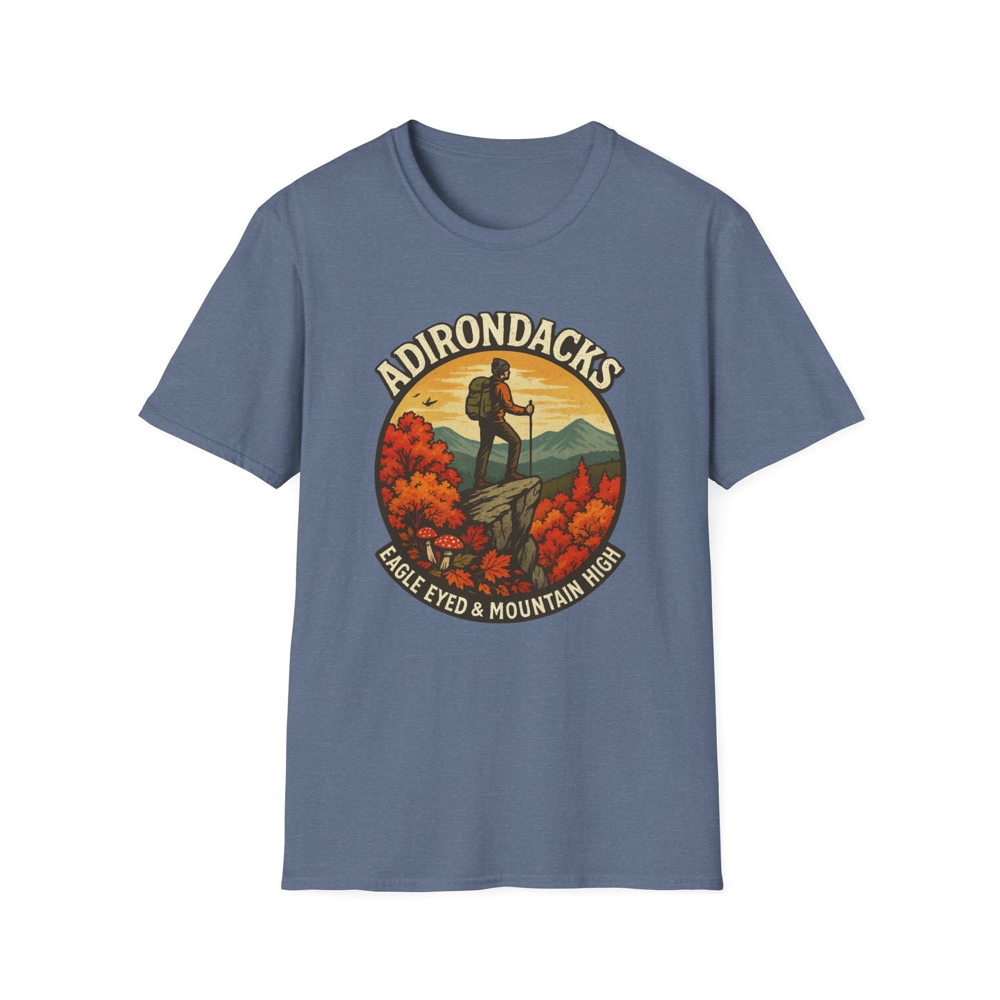 Adirondack Adventure Softstyle Hiking Tee - "Eagle Eyed & Mountain High"