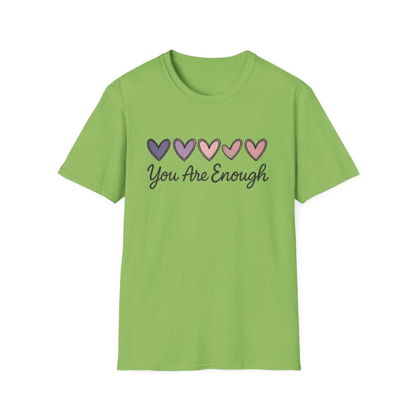 "You Are Enough" Hearts Graphic Women's Softstyle T-Shirt