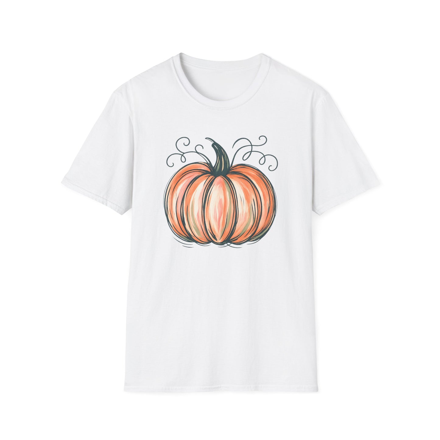 Fall Pumpkin Graphic Halloween Casual Tee-Shirt