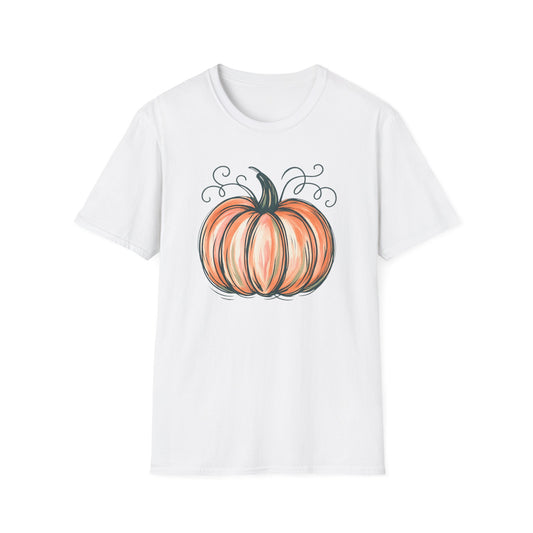 Fall Pumpkin Graphic Halloween Casual Tee-Shirt