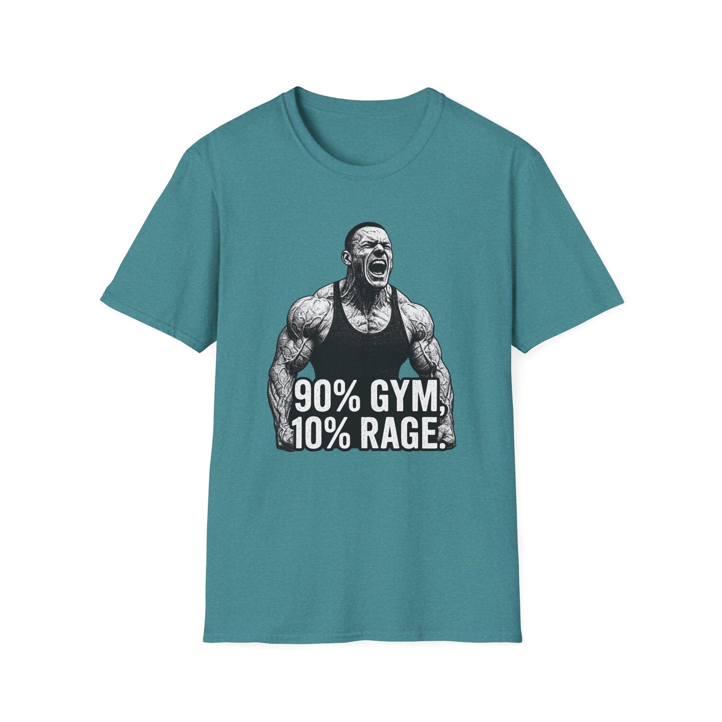 Grit Forge Athletics - "90% Gym, 10% Rage" Men's Bodybuilding Tee-Shirt