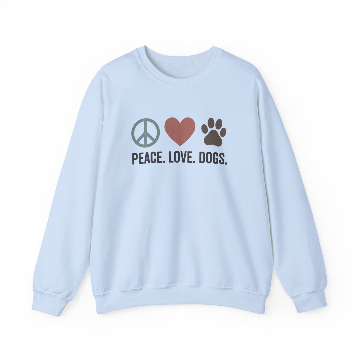 "Peace Love Dogs" Cozy Pet Lover's Crewneck Sweatshirt