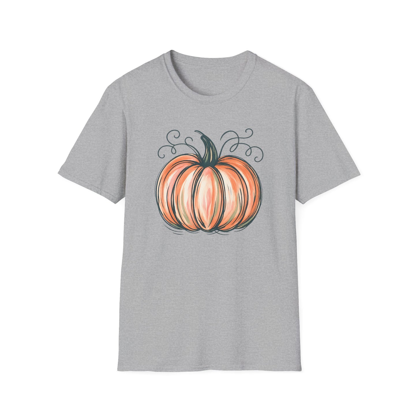 Fall Pumpkin Graphic Halloween Casual Tee-Shirt