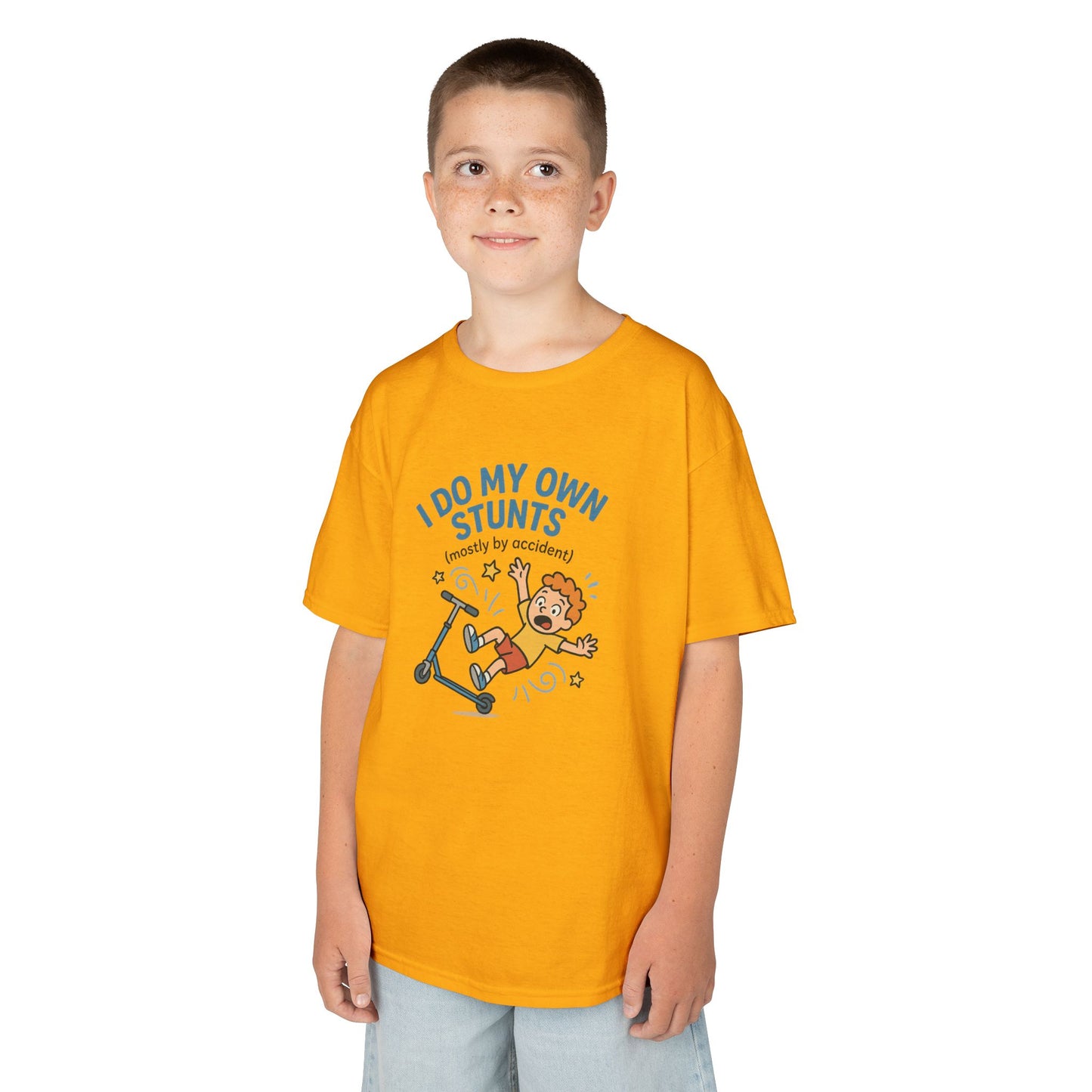 KIDS' "I Do My Own Stunts" Whimsical T-Shirt for Boys