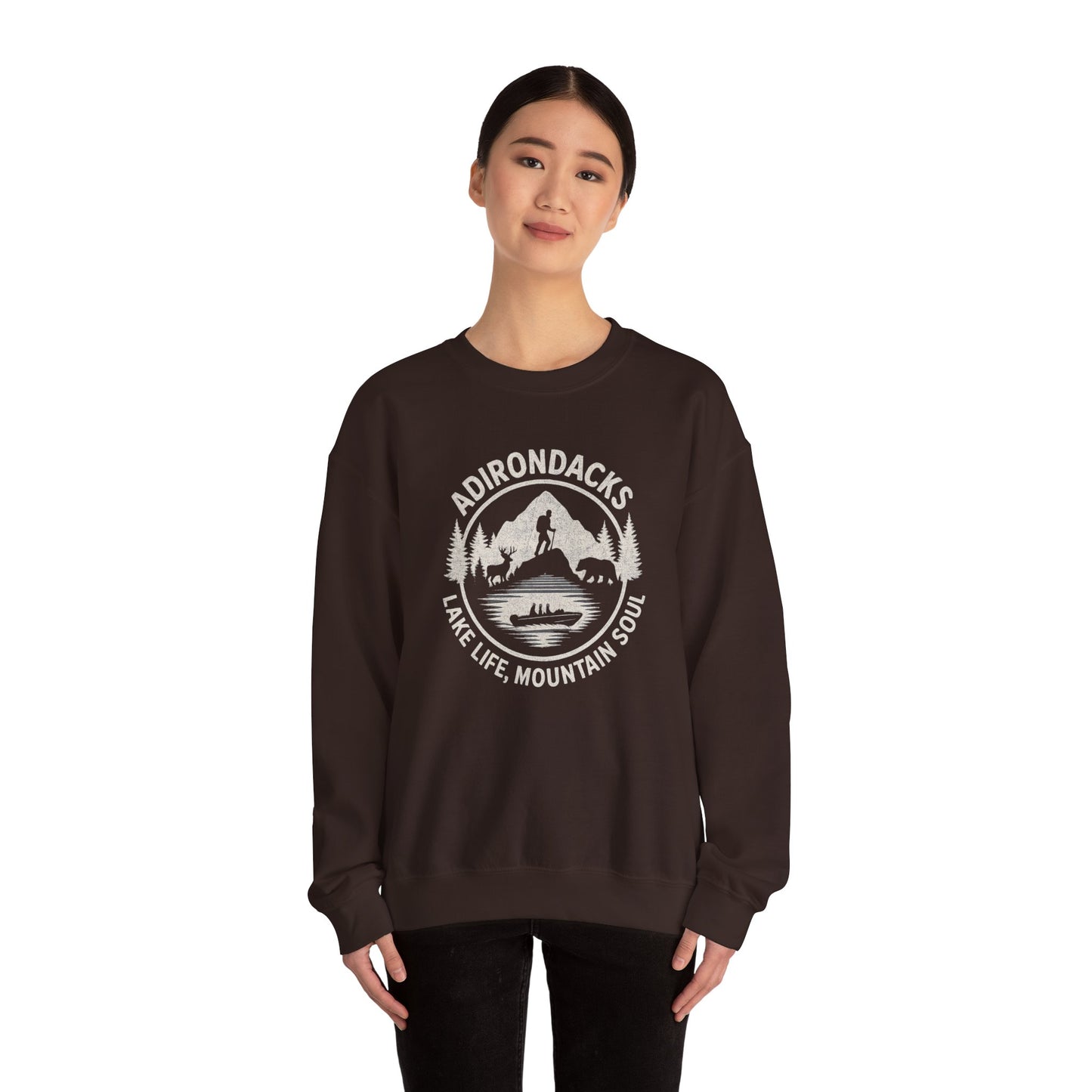 Cozy Adirondack Adventure Sweatshirt - "Lake Life, Mountain Soul"