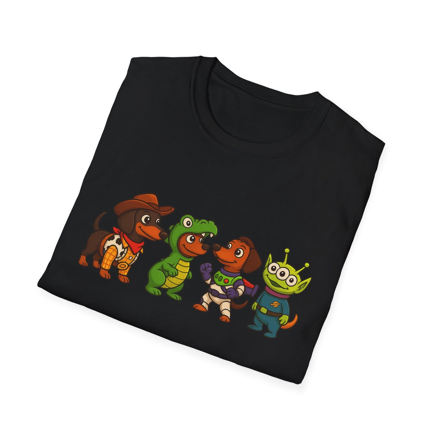 Cute Dachshund Halloween Cartoon Ensemble Tee Shirt