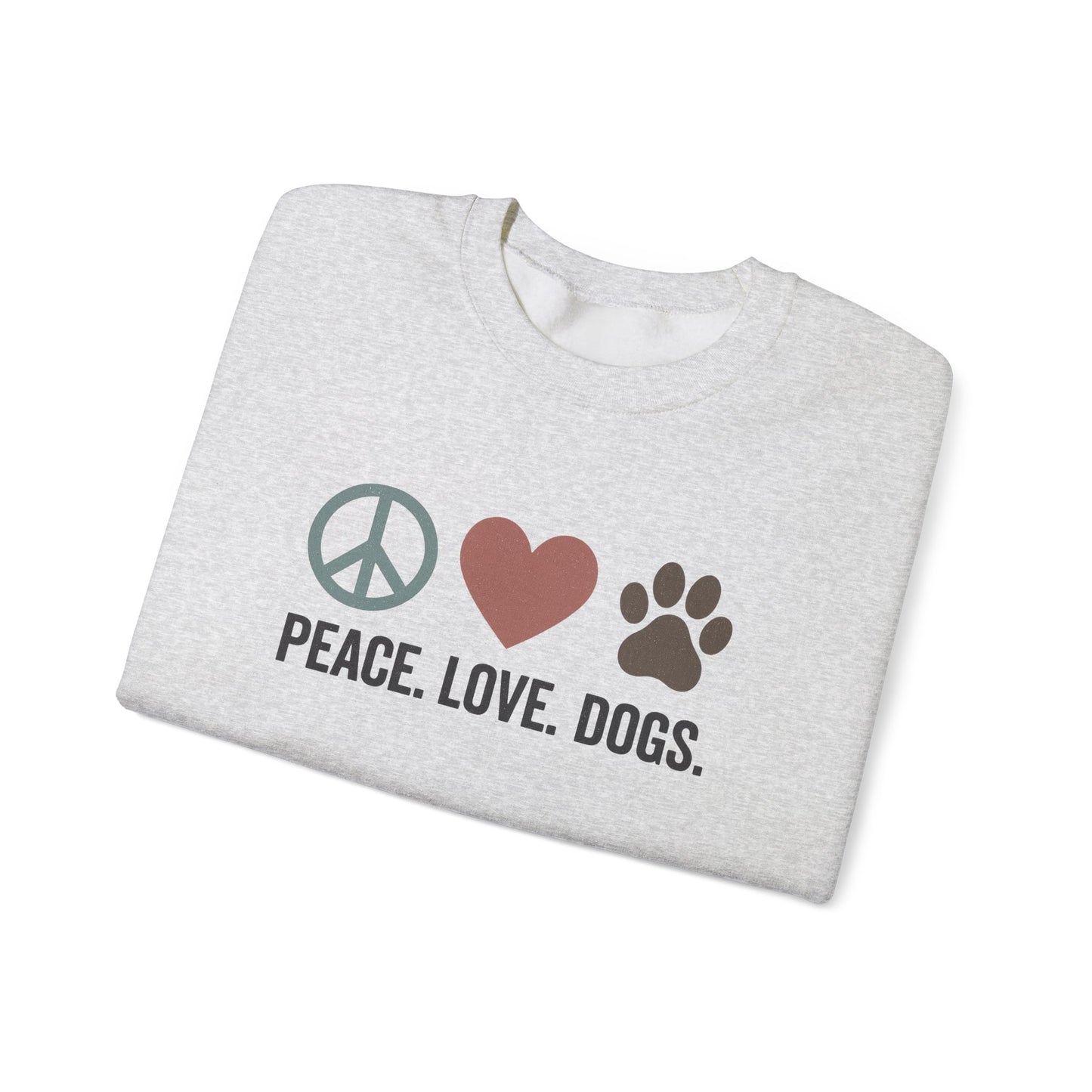 "Peace Love Dogs" Cozy Pet Lover's Crewneck Sweatshirt