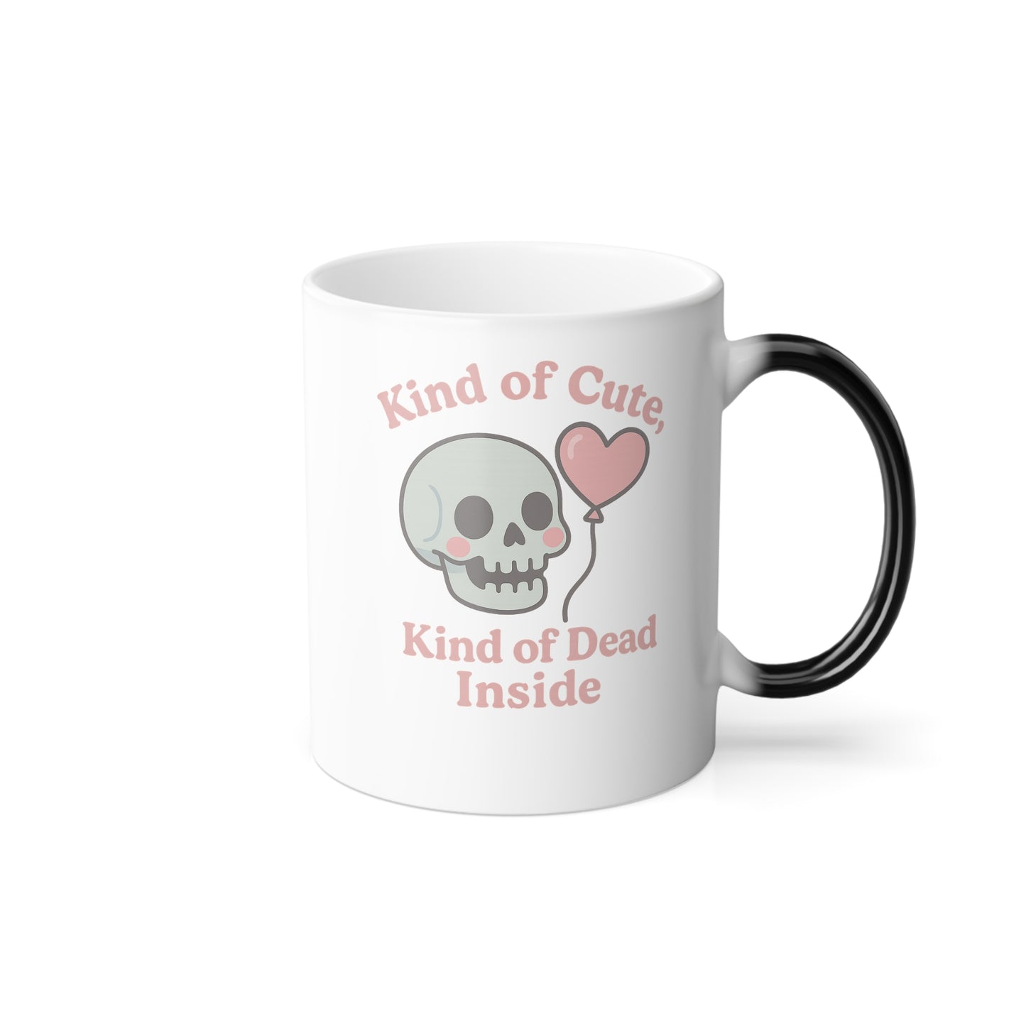Kinda Cute, Kinda Dead Inside - Cute Color Morphing Mug for Gifts, Fun Coffee Cup, Unique Drinkware, Kawaii Character Mug, Perfect for Valentine's Day, Birthday
