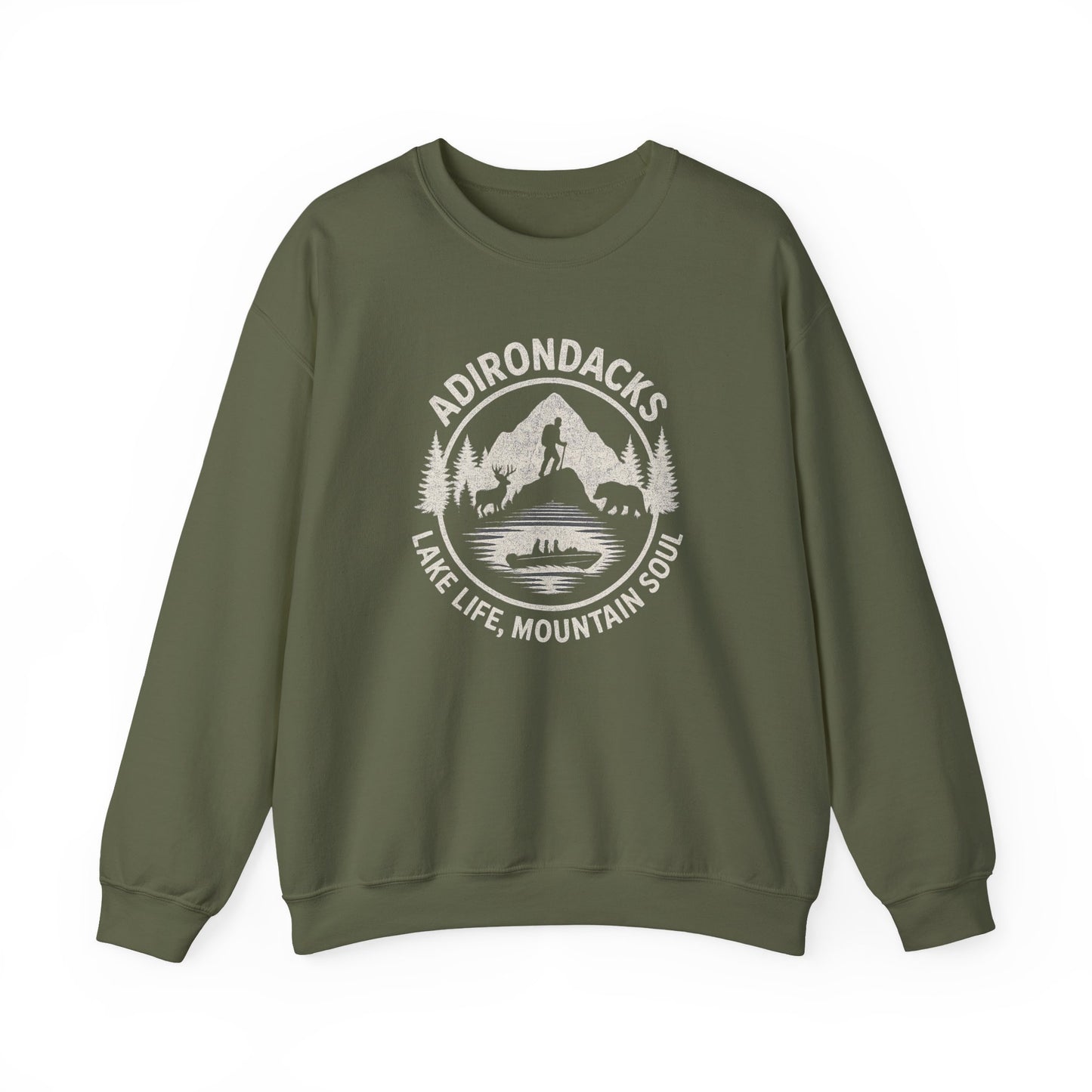 Cozy Adirondack Adventure Sweatshirt - "Lake Life, Mountain Soul"