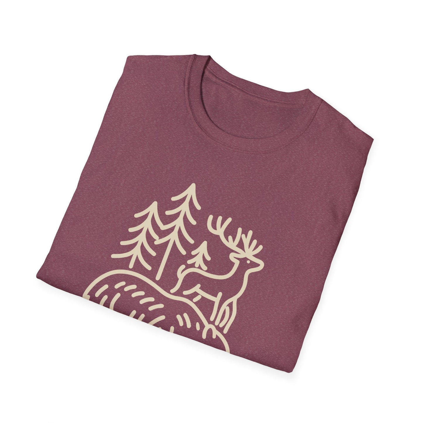 Deer, Bear, Nature, Hiking Wild Animal Graphic Tee for Outdoor Lovers