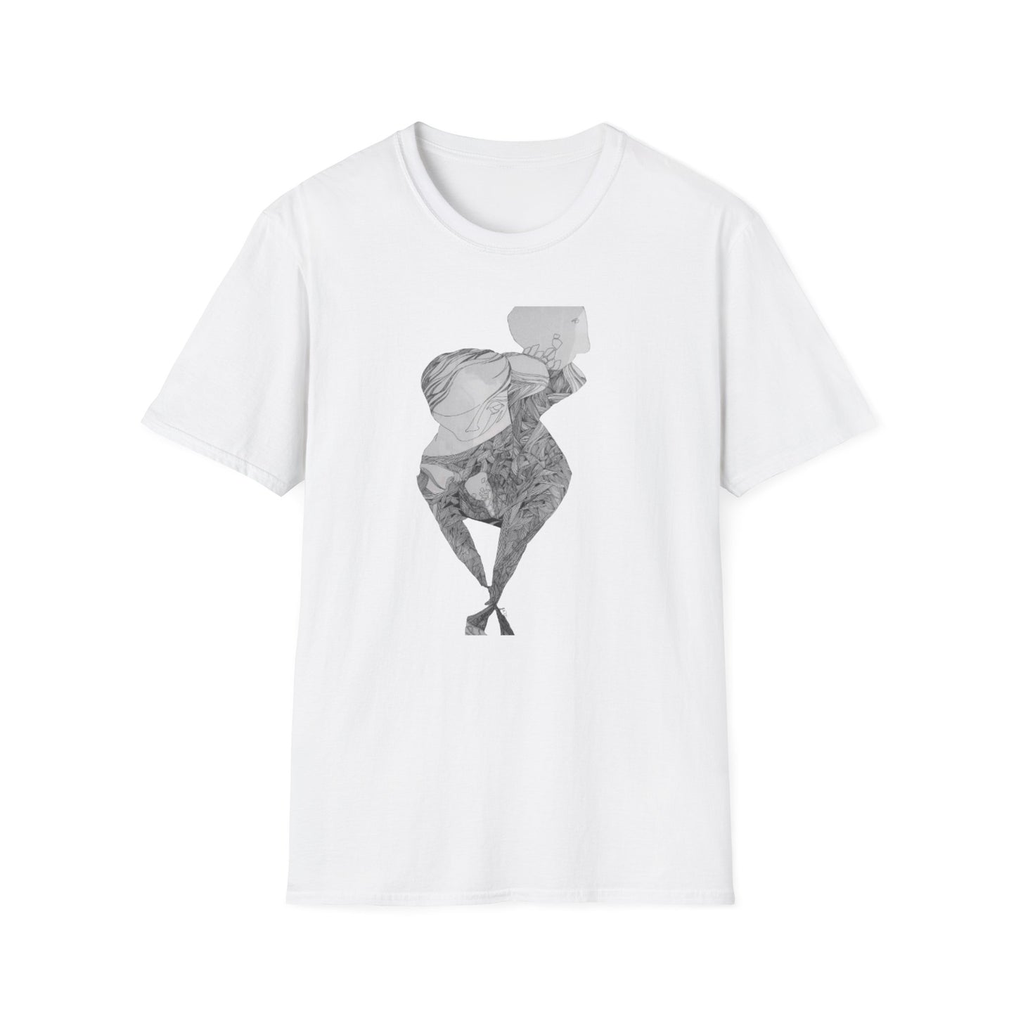 Creative 1960s Pen & Ink Graphic Tee - "Binary"