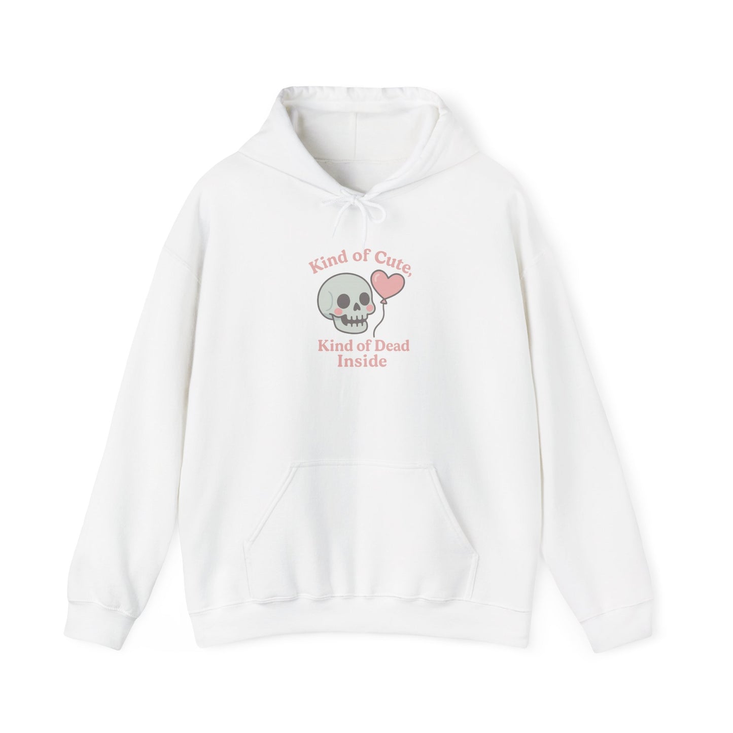 "Kinda Cute, Kinda Dead Inside" Skull/Heart Graphic Hoodie