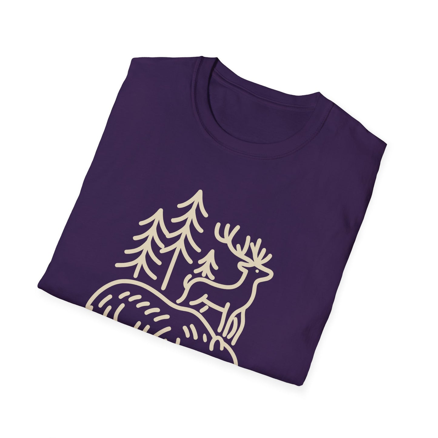 Deer, Bear, Nature, Hiking Wild Animal Graphic Tee for Outdoor Lovers