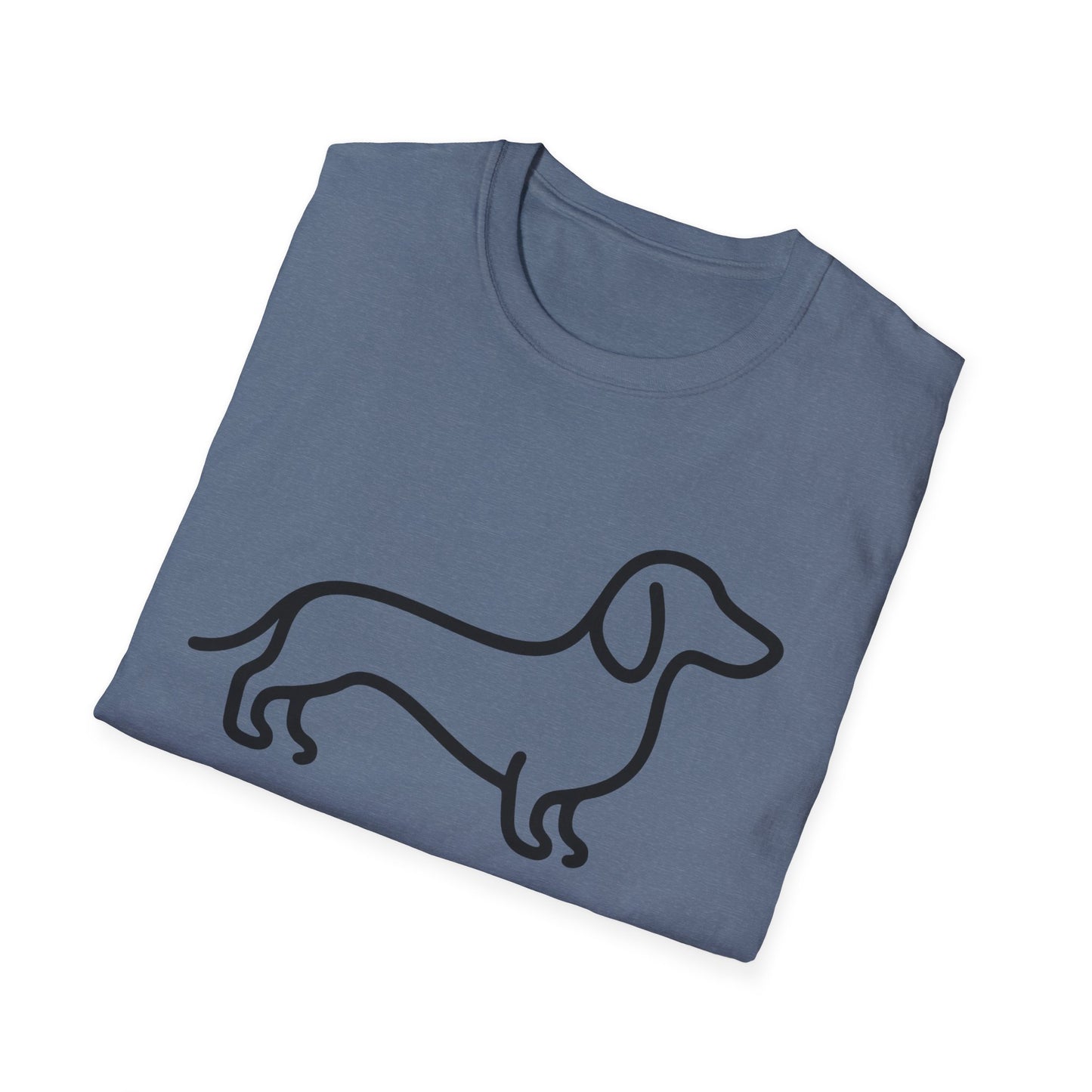 Dachshund Outline Softstyle T-Shirt for Dog Lovers