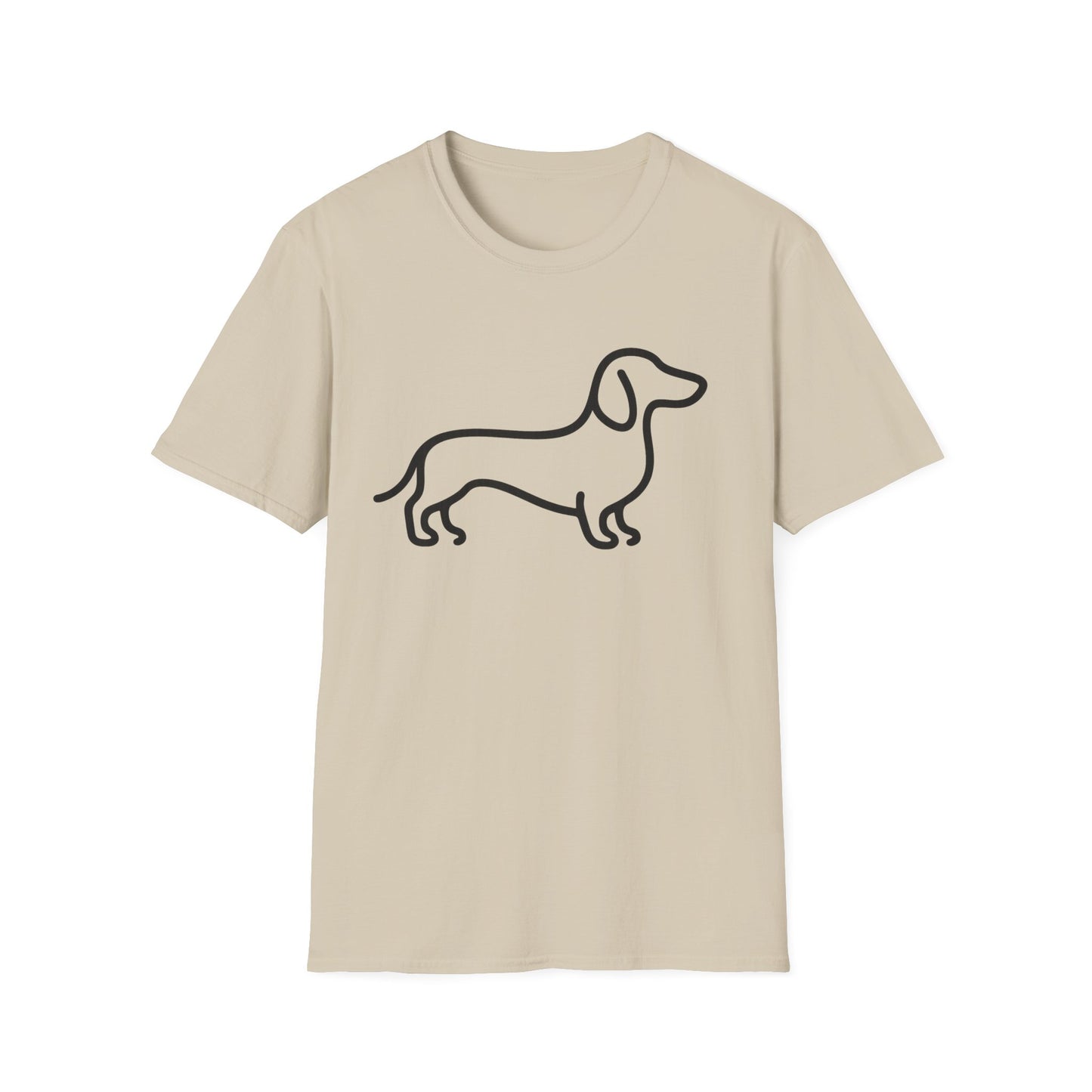 Dachshund Outline Softstyle T-Shirt for Dog Lovers