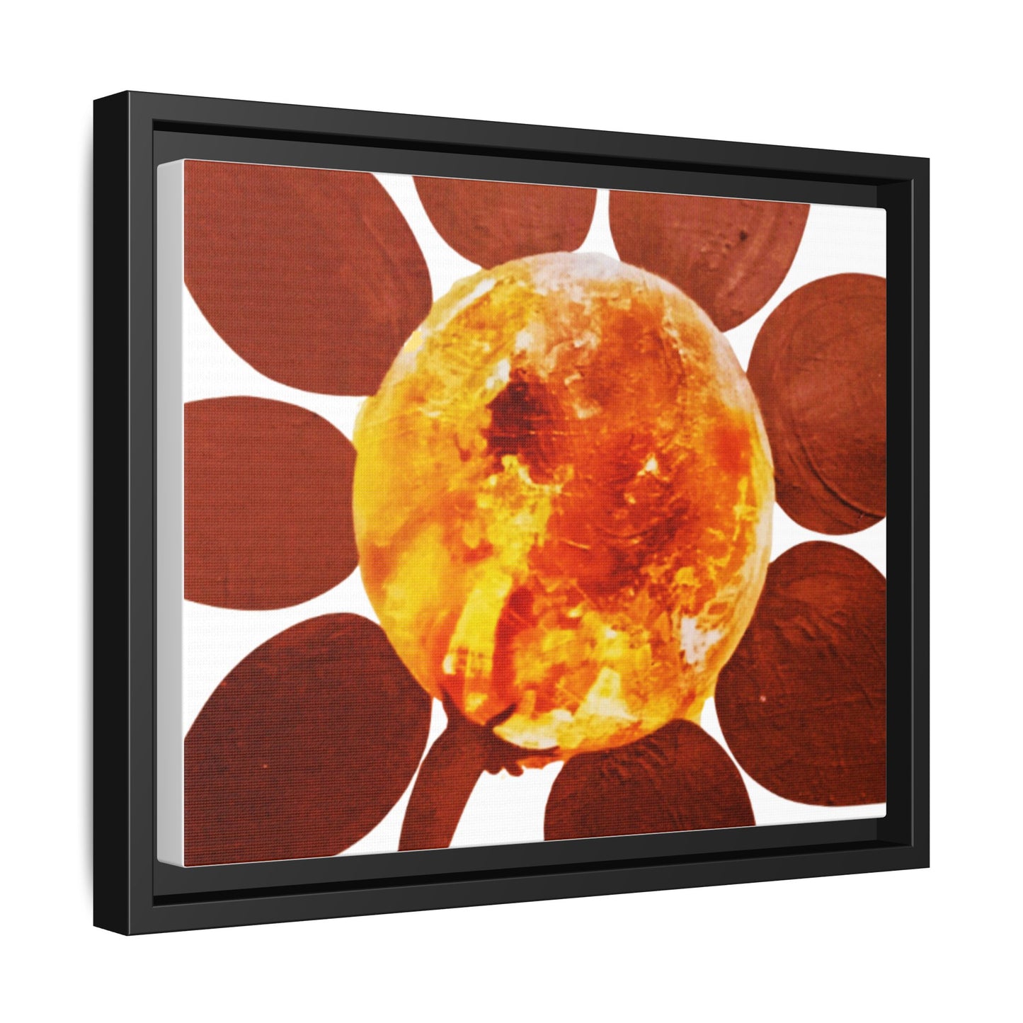 Framed Flower Canvas 1960s Original Art Print - "Sol, Cradle of Life"