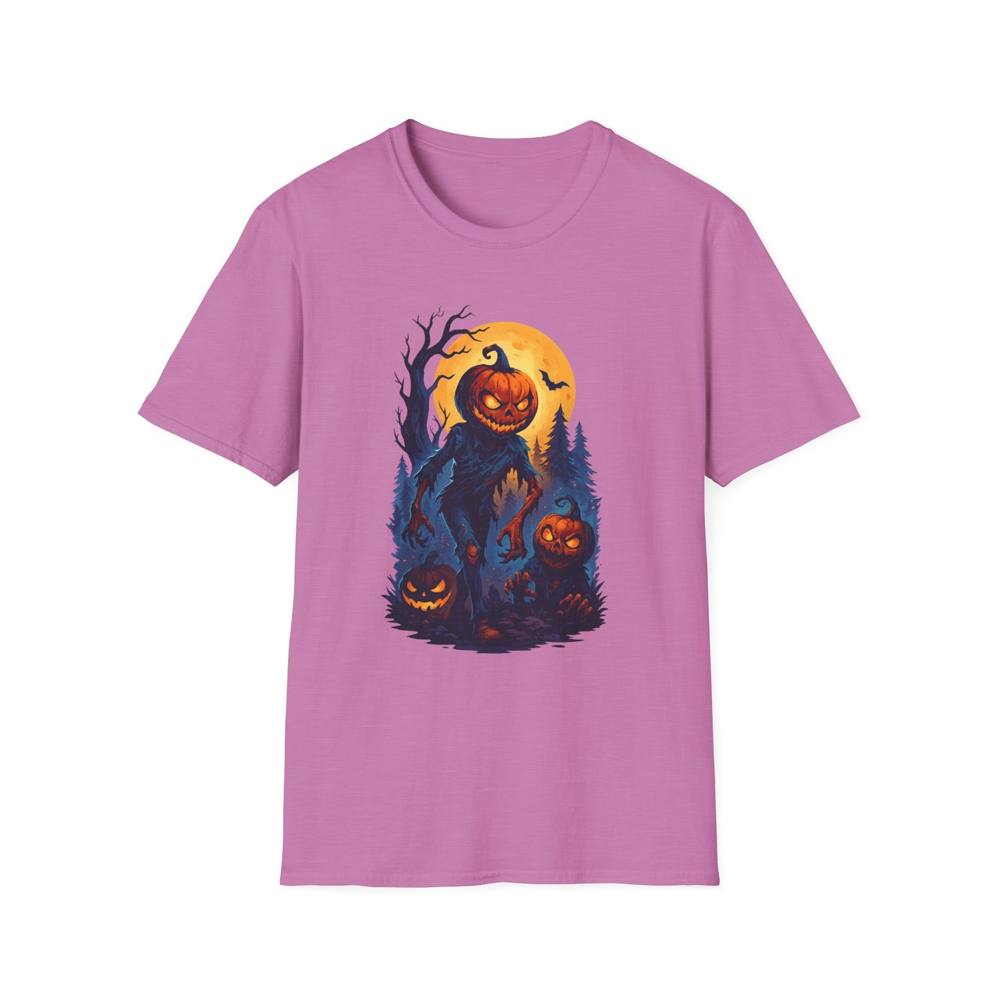 Pumpkin-Ghoul Graphic Soft-Style Halloween Tee-Shirt