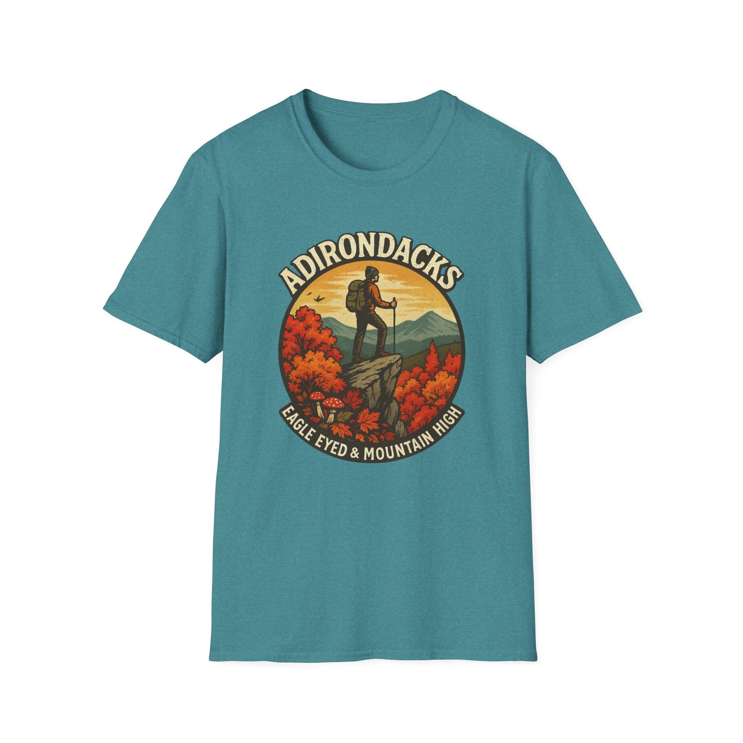 Adirondack Adventure Softstyle Hiking Tee - "Eagle Eyed & Mountain High"