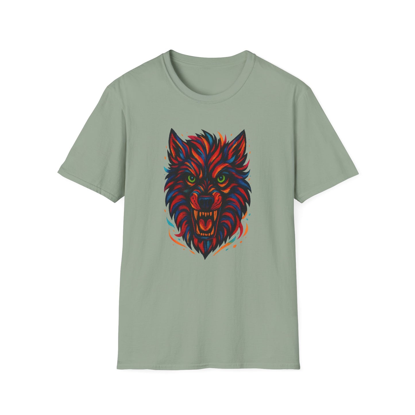 Colorful Werewolf Graphic Halloween Tee-Shirt