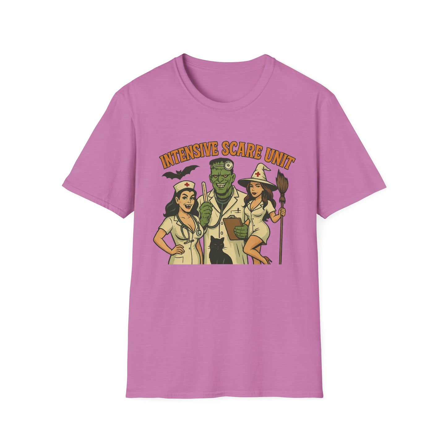 Fun Halloween Casual Tee-Shirt, "Intensive Scare Unit"
