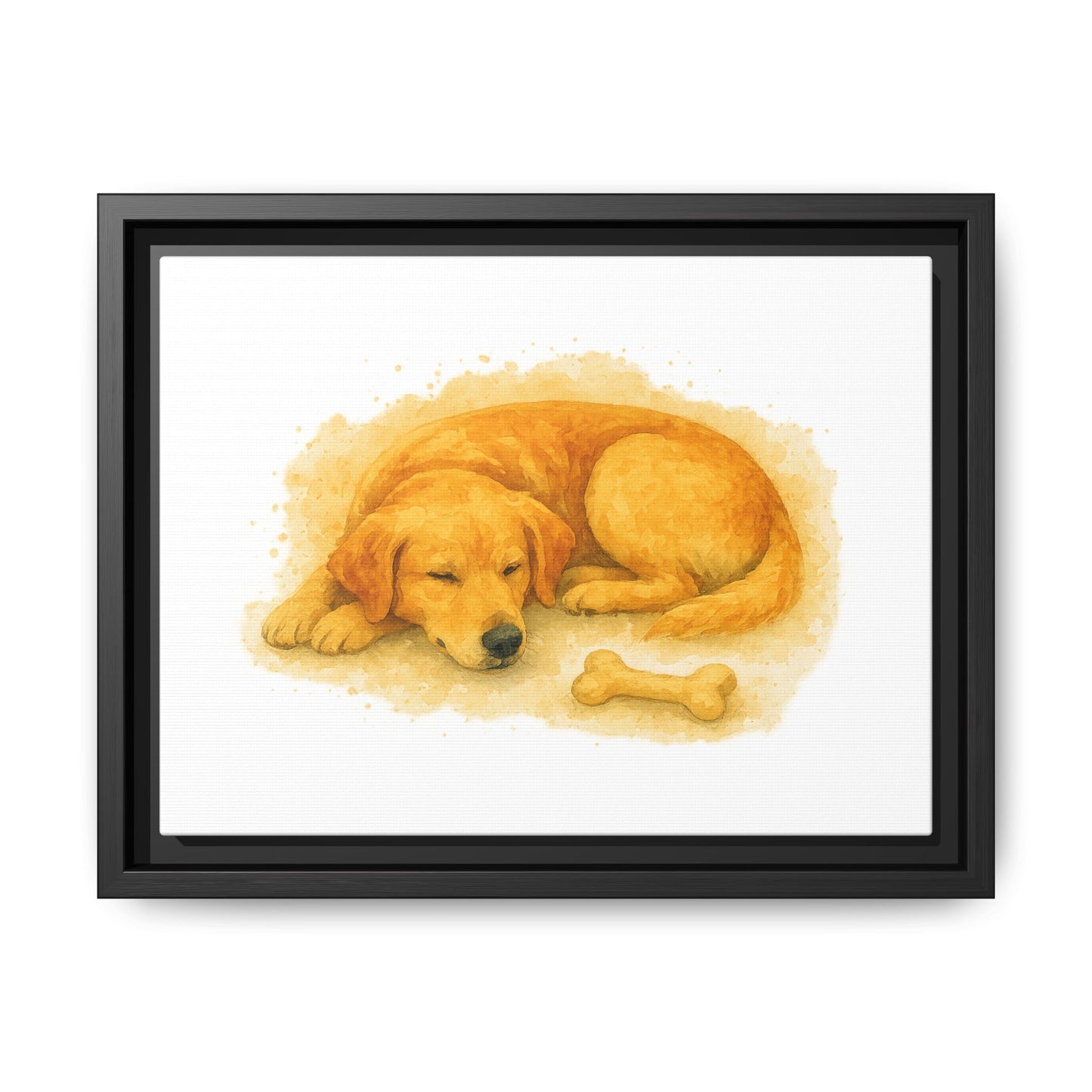 Cozy Dog Art Canvas, Framed Pet Decoration, Yellow Lab Wall Art, Dog Lover Gift, Home Decor, Animal Lover Print