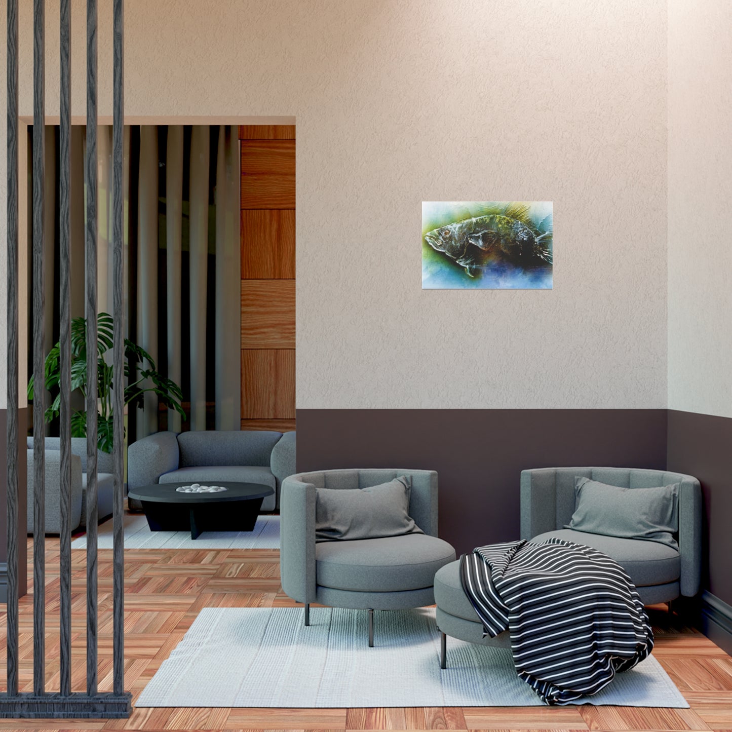 Artistic Fish Wall Decor, Authentic 1960s Artwork