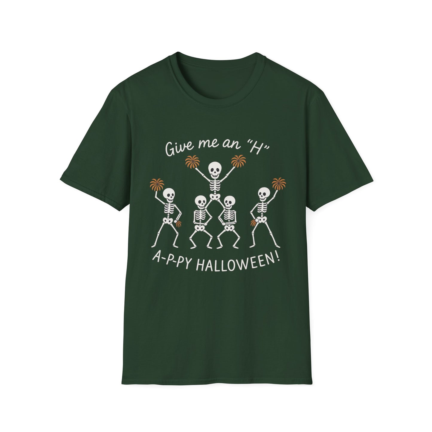 Halloween Skeleton Cheerleader Casual Tee-Shirt