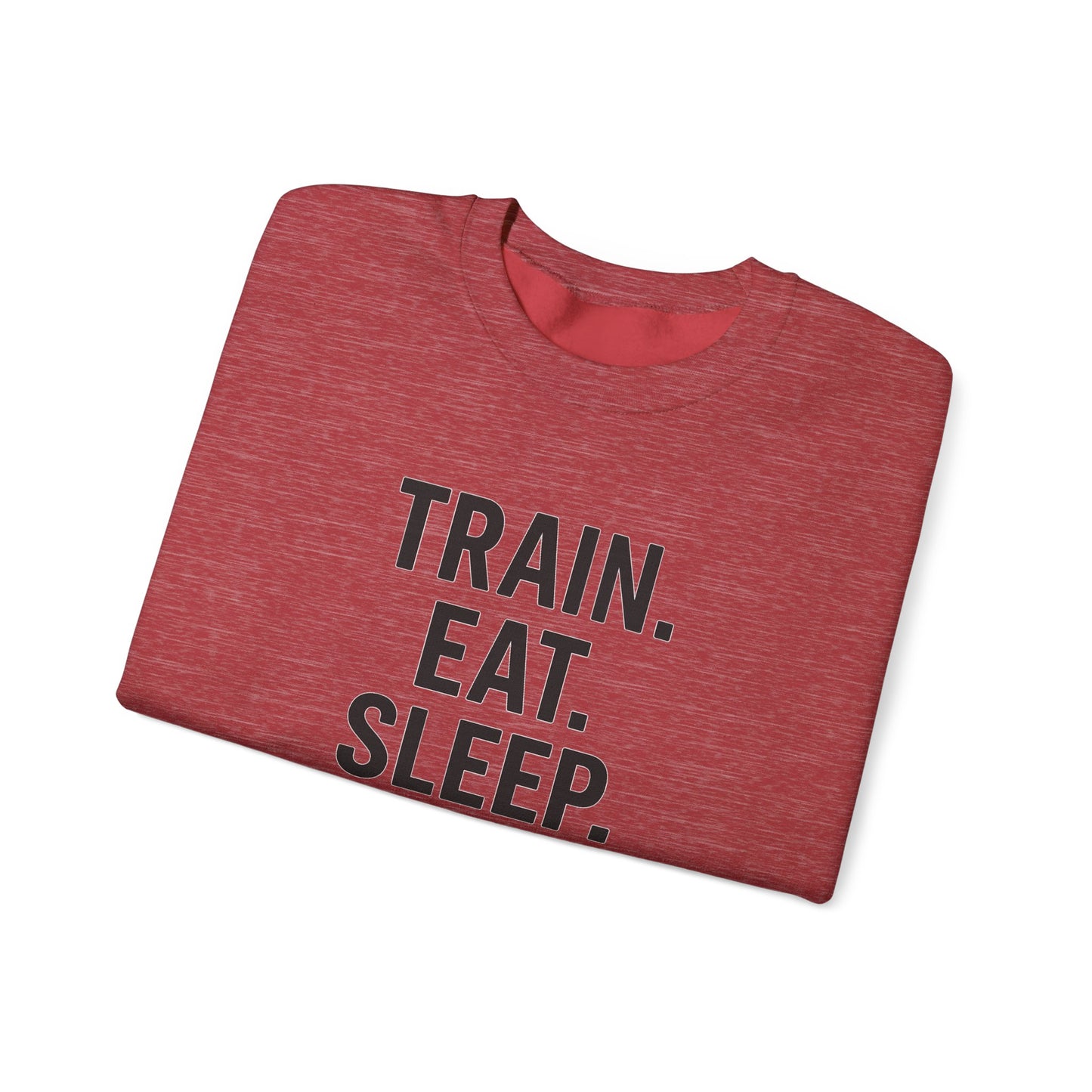 Grit Forge Athletics - "Train. Eat. Sleep. Repeat." Motivational Crewneck Sweatshirt