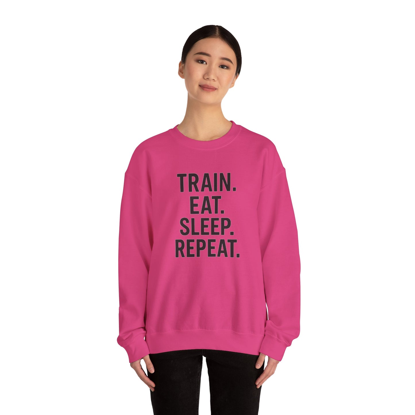 Grit Forge Athletics - "Train. Eat. Sleep. Repeat." Motivational Crewneck Sweatshirt