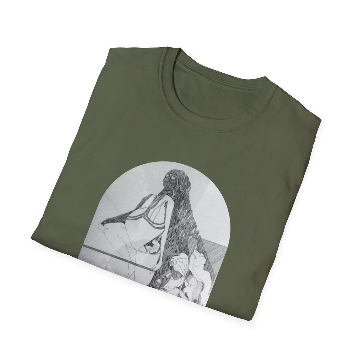 Creative and Whimsical 1960s Pen and Ink Art Tee- "Runes of Regret"
