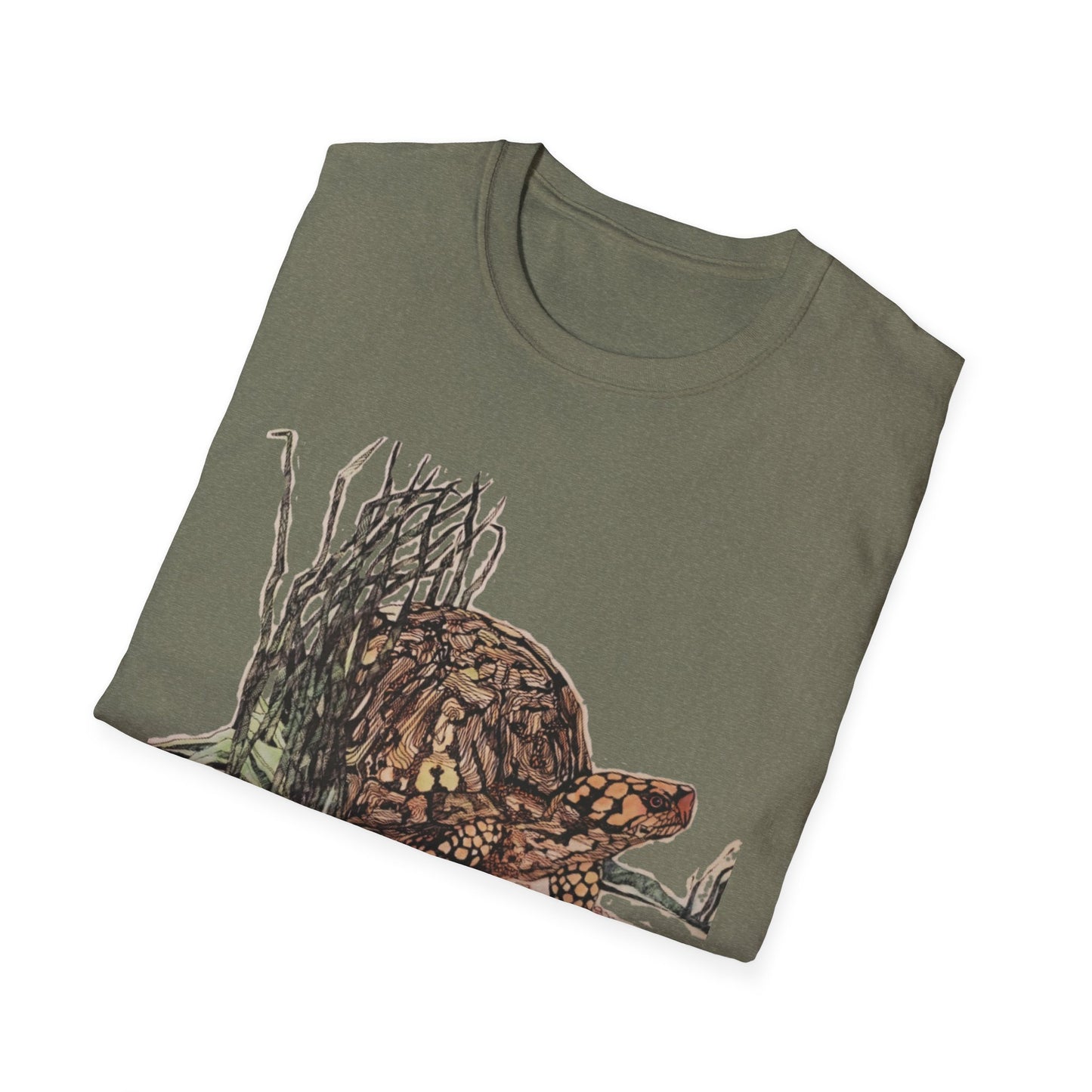 Custom Pen and Ink Artwork, Nature Scene Tee-Shirt - "Turtle Run"