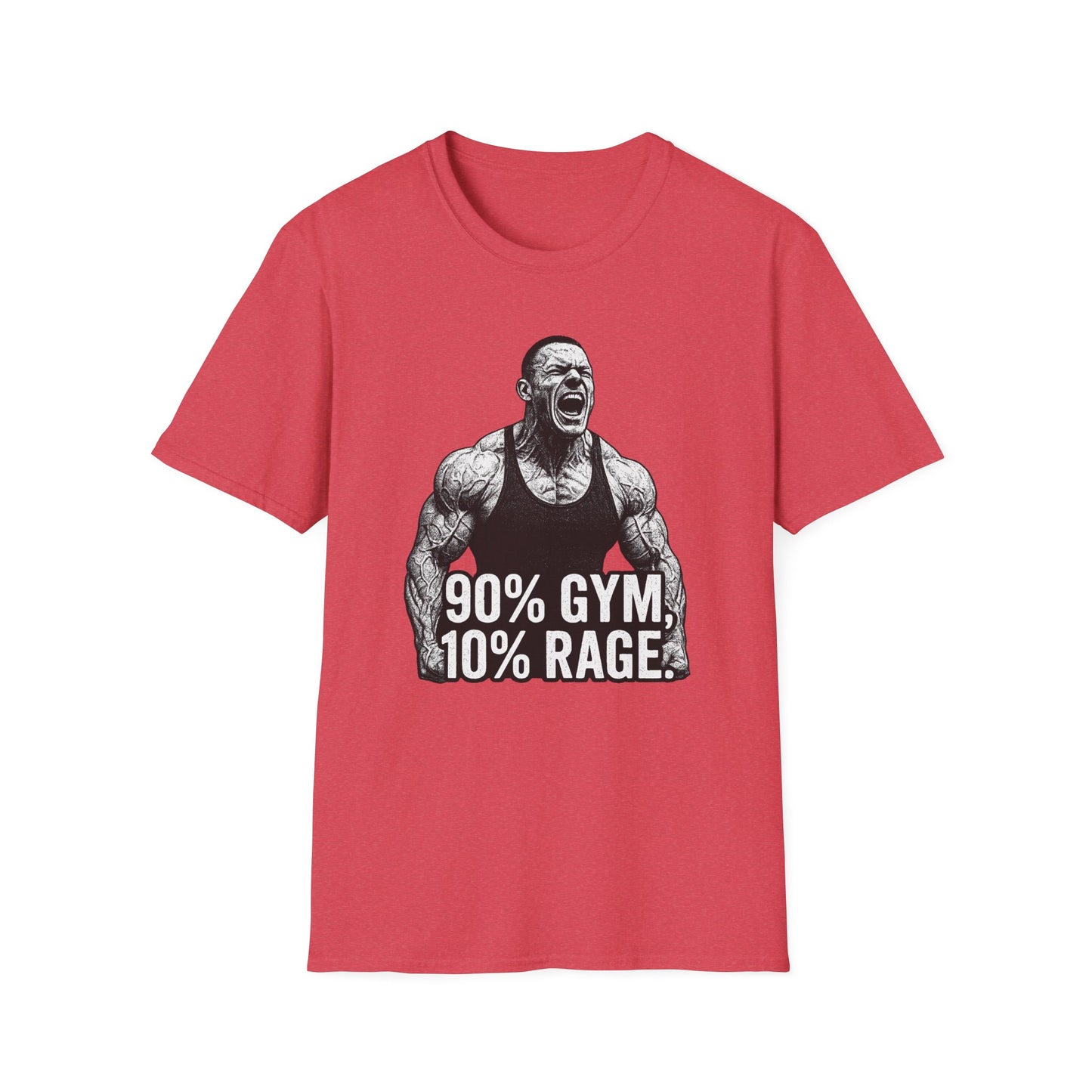 Grit Forge Athletics - "90% Gym, 10% Rage" Men's Bodybuilding Tee-Shirt