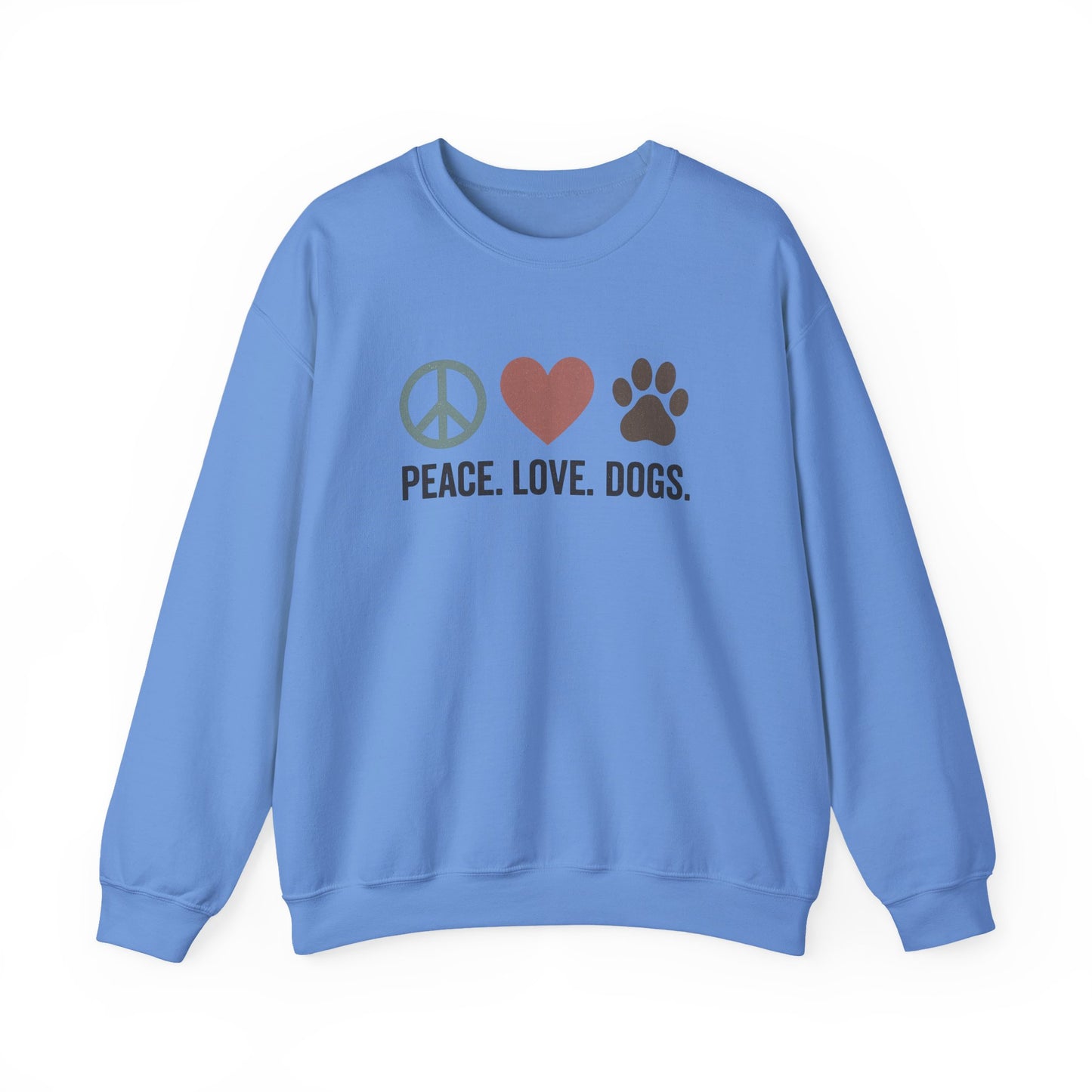 "Peace Love Dogs" Cozy Pet Lover's Crewneck Sweatshirt