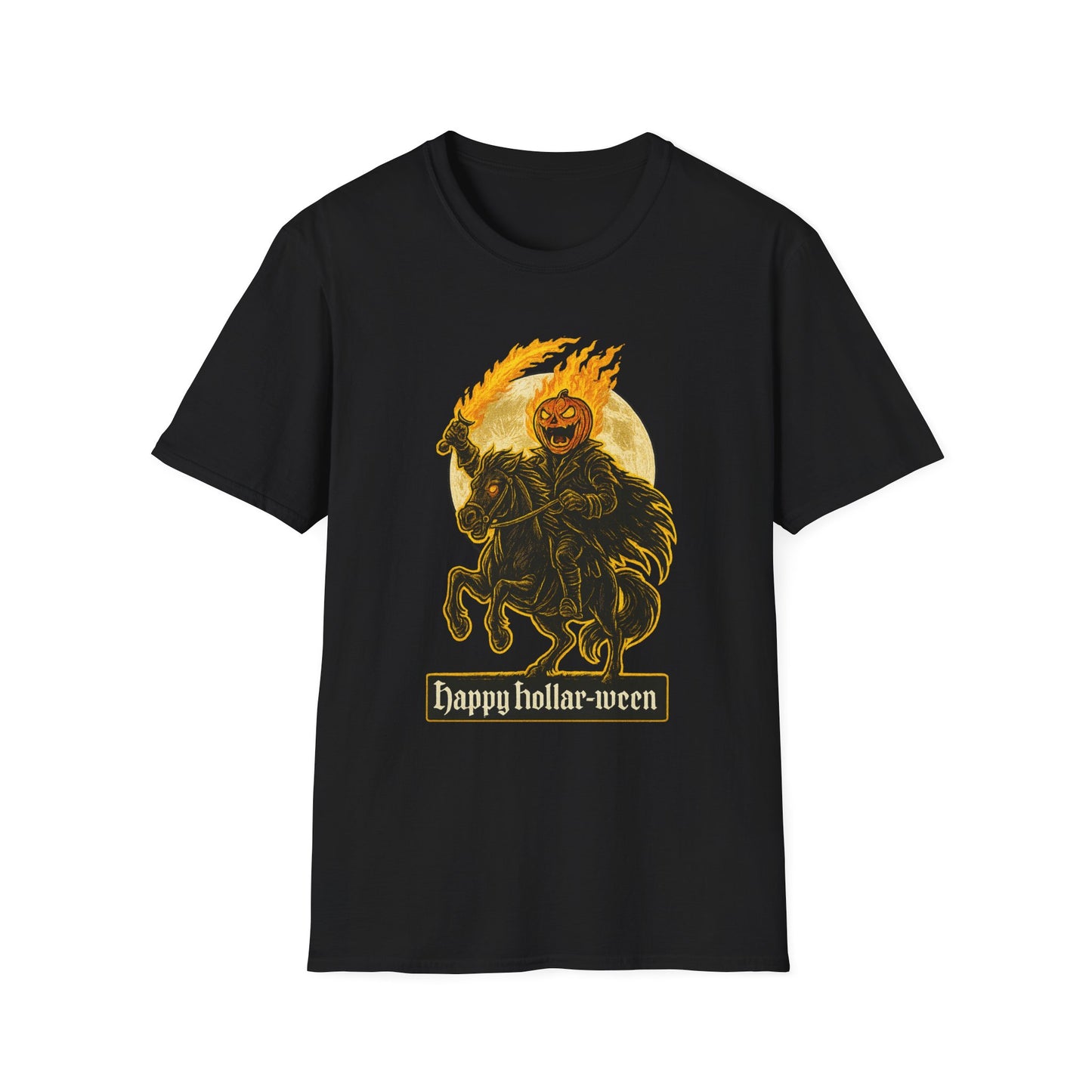Halloween Headless Horseman Pumpkin Graphic Tee-Shirt