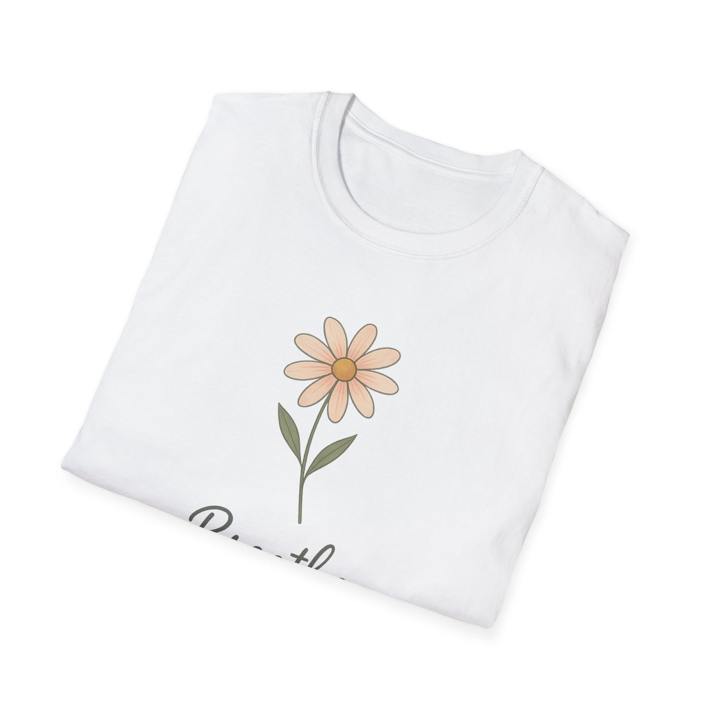 Breathe Floral Relaxed Fit Inspirational Tee-Shirt