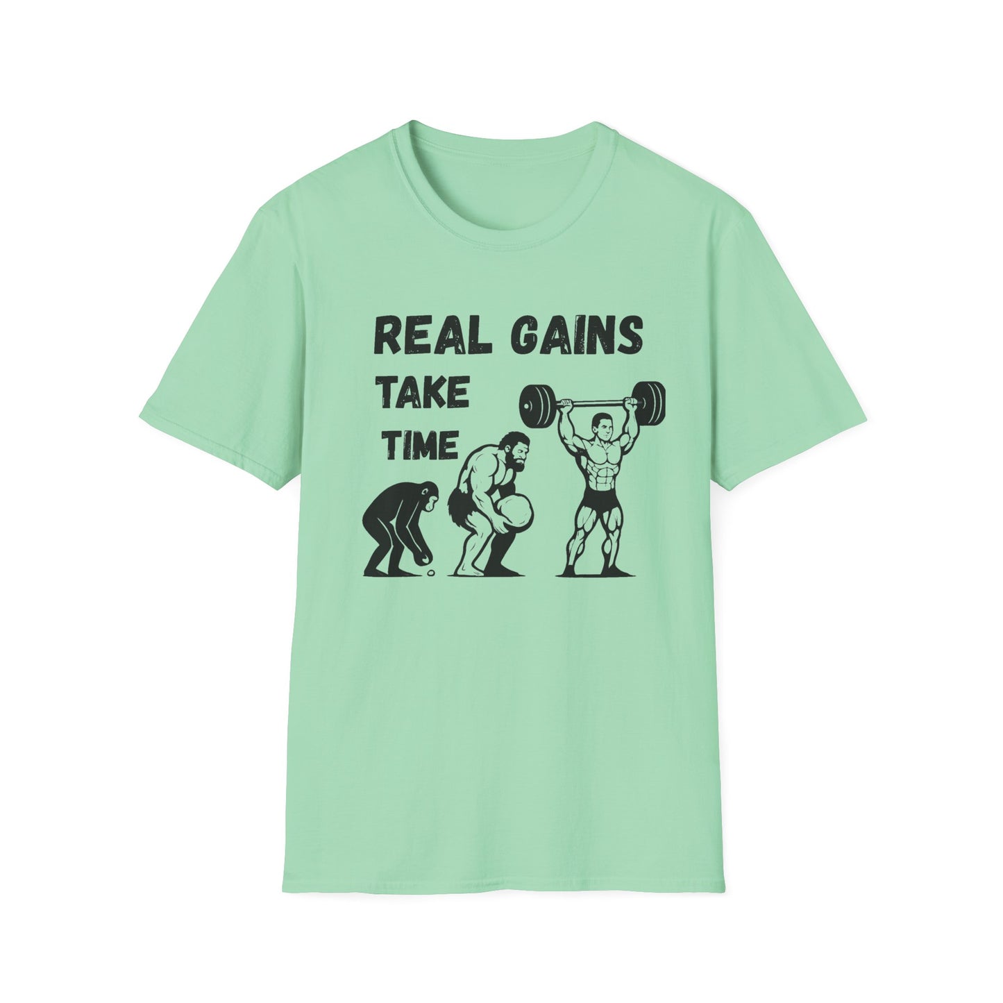 Grit Forge Athletics - "Real Gains Take Time" Motivational Tee