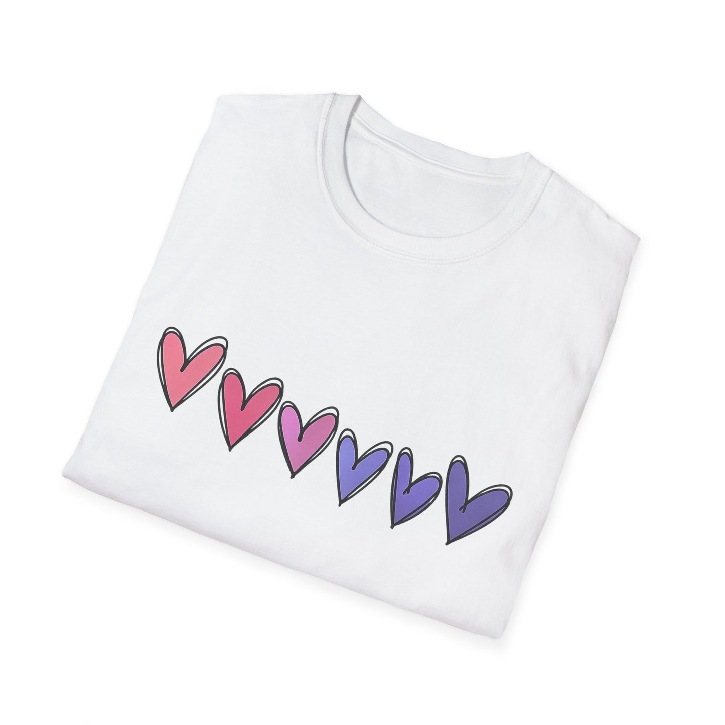 Cute Hearts Graphic Women's Softstyle Tee-Shirt