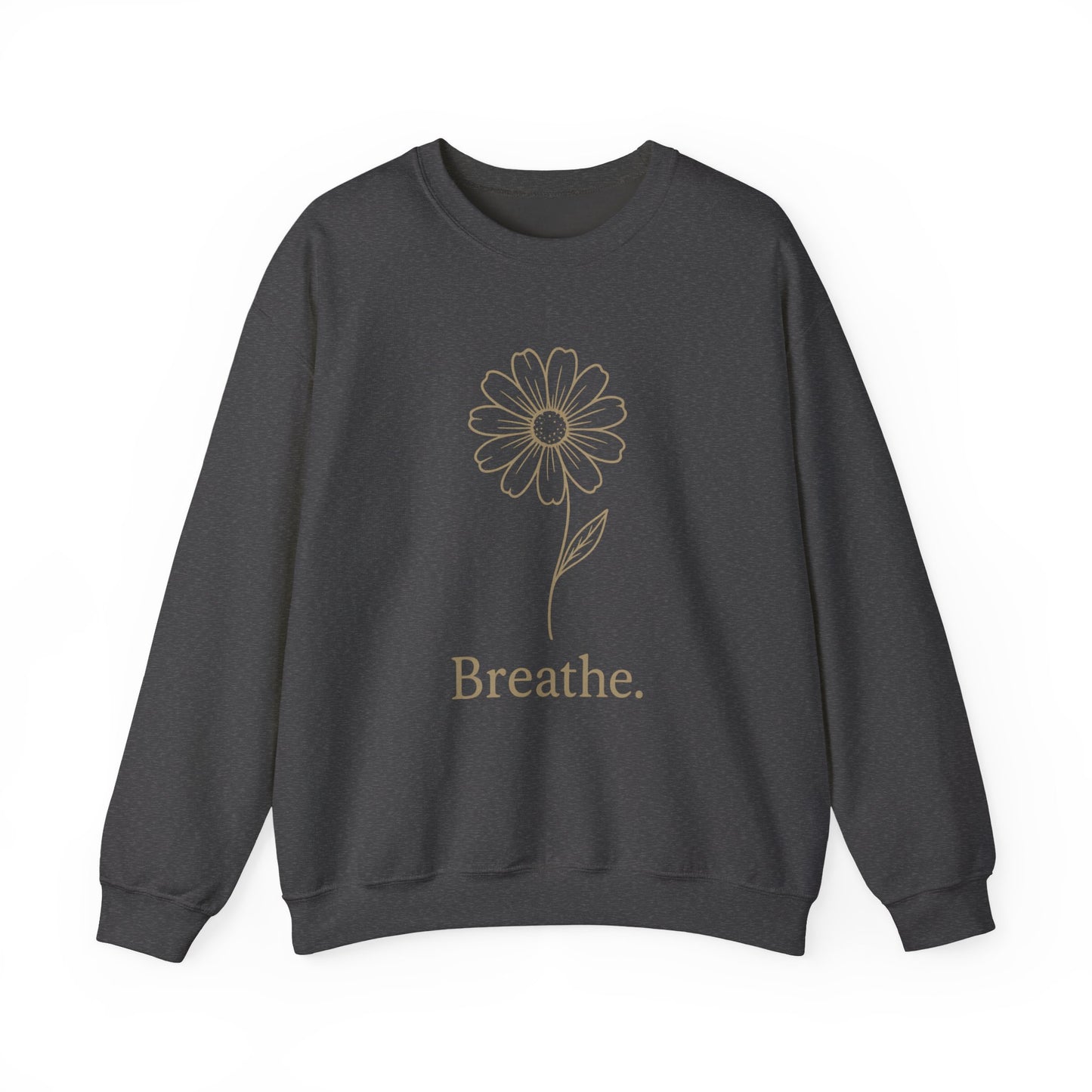 Breathe Floral Relaxed Fit Inspirational Crewneck Sweatshirt