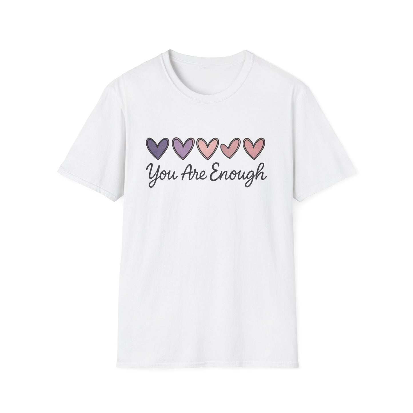 "You Are Enough" Hearts Graphic Women's Softstyle T-Shirt