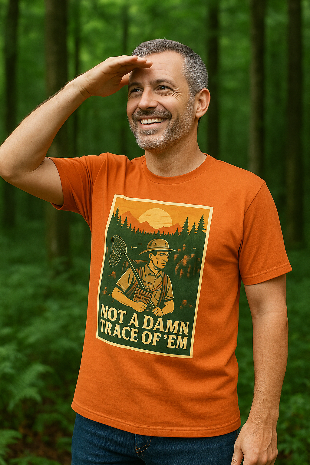 Bigfoot Hunter - "Not a Damn Trace of 'Em" Tee Shirt