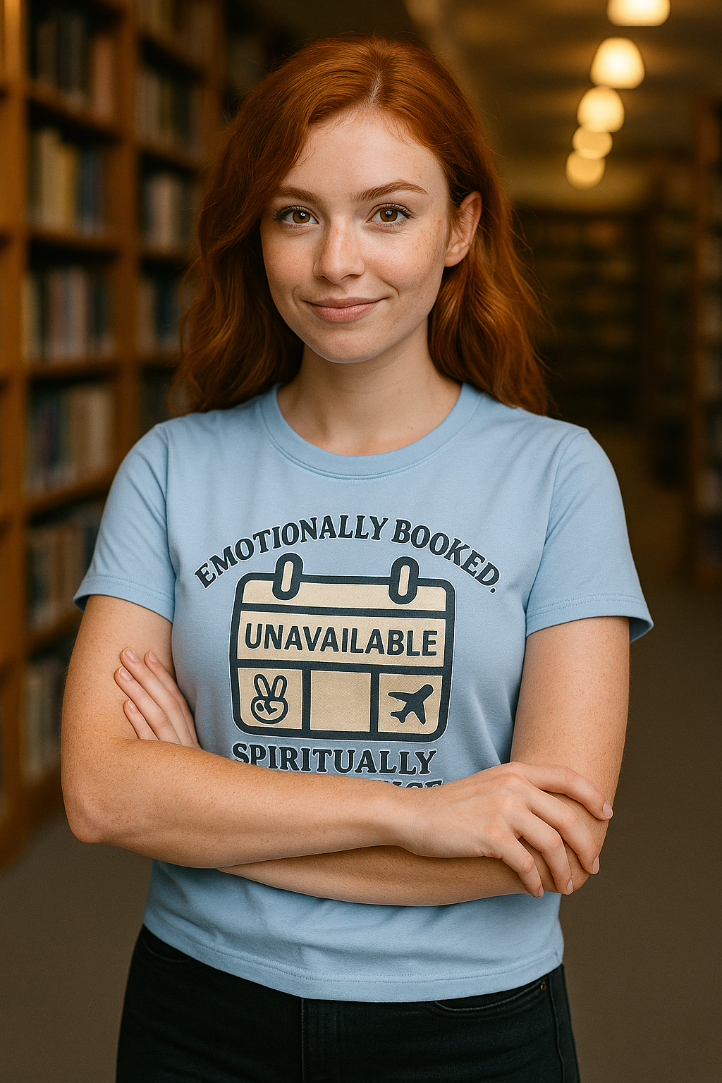 "Emotionally Booked Spiritually Unavailable" Playful T-Shirt