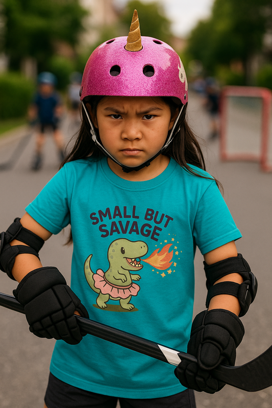 KIDS' "Small But Savage" Dinosaur Tee