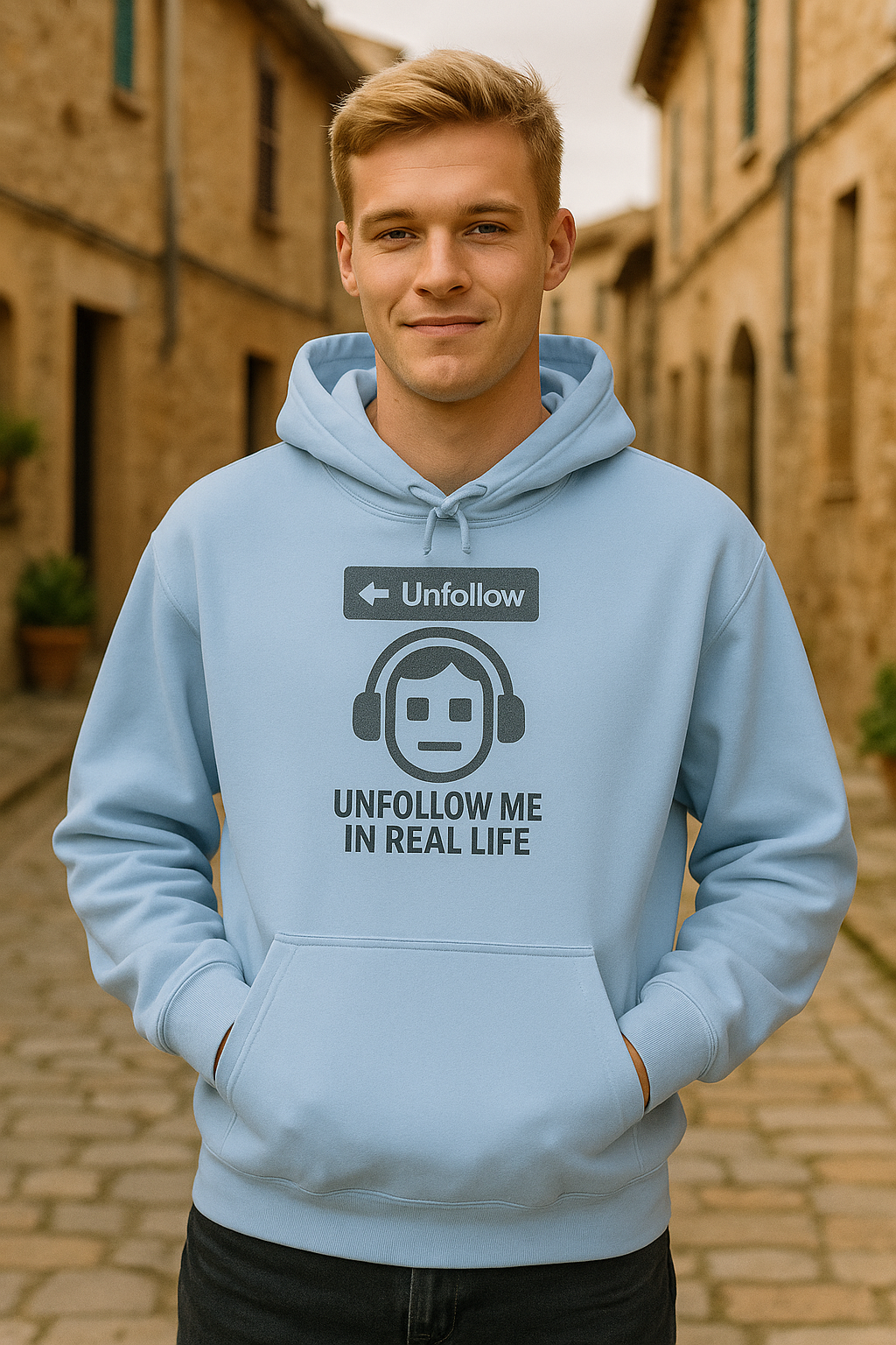 "Unfollow Me in Real Life" Comfy Hoodie for Him or Her