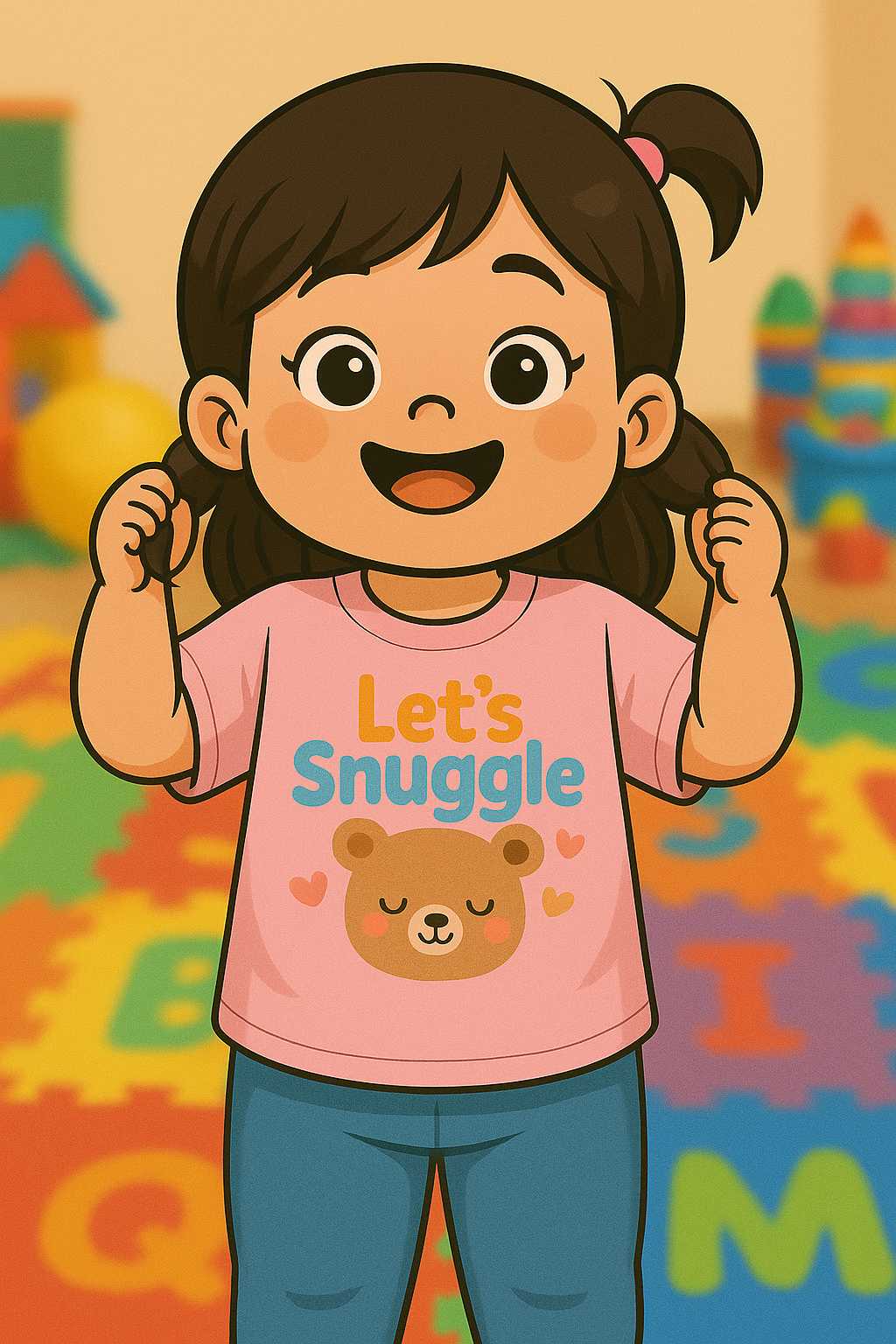 TODDLER's Cute "Let's Snuggle" Cozy Tee-Shirt
