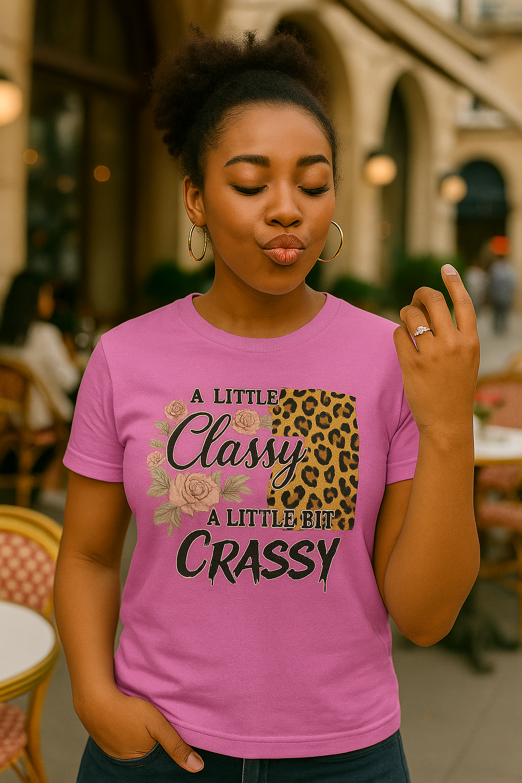 "A Little Classy, A Little Bit Crassy" Women's Casual Tee-Shirt